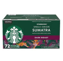Cardboard K-cup pod box for Starbucks Sumatra dark roast, 72 count