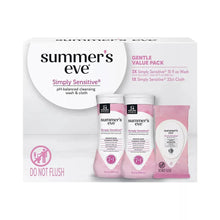 Feminine wash value pack with Simply Sensitive bottles and wash & cloth
