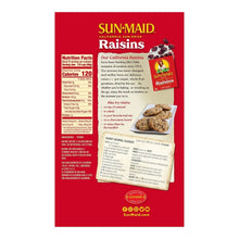 Sun-Maid raisins 2-pack box back with Nutrition Facts label