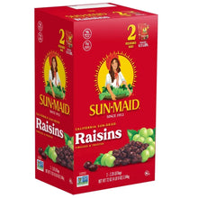 Sun-Maid raisins box with two 2.25 lb bags, California sun-dried