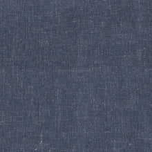 Blue blackout curtain fabric texture, linen-blend weave