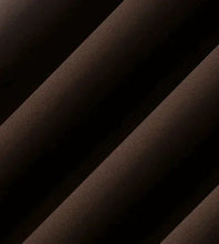 Blackout curtain fabric texture, dark brown/black with soft woven finish