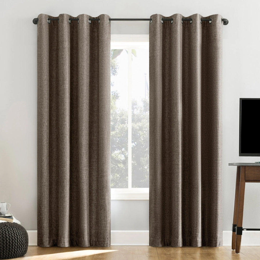 Sun Zero Pratt Tonal Texture Fleece Insulated 100% Blackout Window Curtains, 2-pack - USA MEGA SHOP