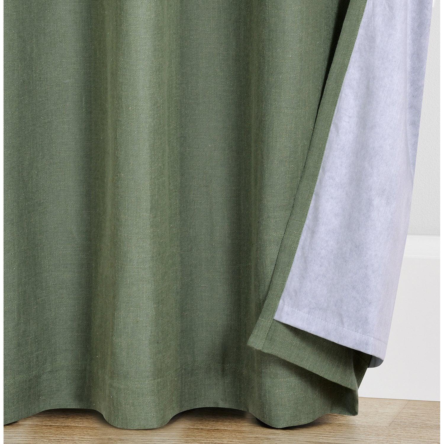 Sun Shield Chalmer Linen Blend 100% Blackout Panel Curtains (Pair) 7' to 9' Options