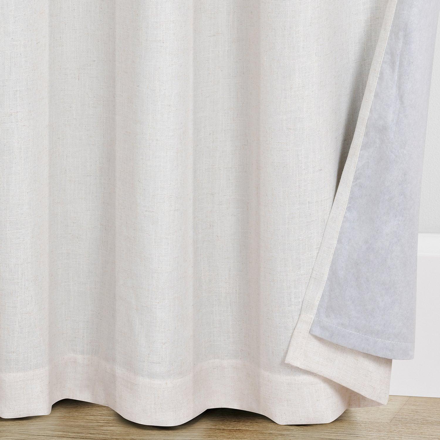 Sun Shield Chalmer Linen Blend 100% Blackout Panel Curtains (Pair) 7' to 9' Options