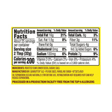 Sunflower seed butter jar back label with Nutrition Facts and ingredients