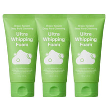 Green Ultra Whipping Foam cleanser tubes (3-pack), front view, standing upright.