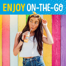 SunnyD Tangy Original bottle and cup with straw for on-the-go promotion