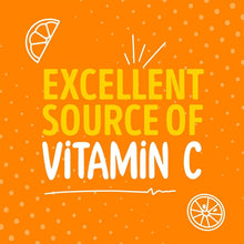 Vitamin C promotion graphic with citrus icon accents