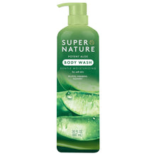 Aloe moisturizing body wash with pump, green bottle, 30 fl oz