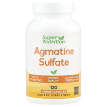 Agmatine sulfate veggie capsule bottle, Super Nutrition label front