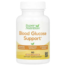 White supplement bottle labeled Blood Glucose Support, 60 veggie capsules