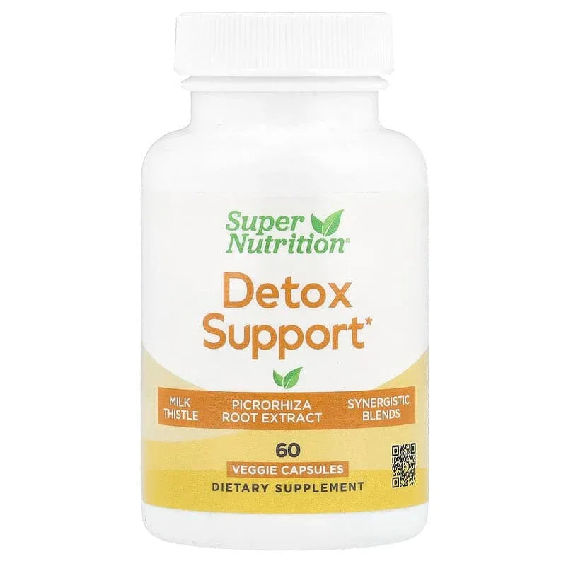 Super Nutrition, Detox Support with Milk Thistle Extract, Picrorhiza Root Extract, Turmeric Extract, Dandelion Powder and Digestive Blend, 60 Veggie Capsules - USA MEGA SHOP