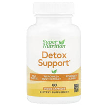 Detox support supplement bottle with 60 veggie capsules label on front