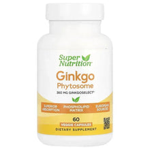 Ginkgo Phytosome 360 mg veggie supplement bottle, 60 capsules