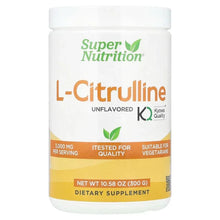 L-Citrulline dietary supplement bottle with white cap and front label, net wt 10.58 oz