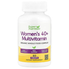 Super Nutrition, Organic Whole Food Women's 40+ Multivitamin with Organic Amla Extract, Organic Sunflower Extract, Organic Moringa Extract, and Organic Shiitake Extract , 60 Tablets - USA MEGA SHOP