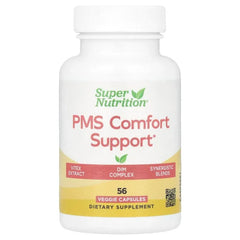Super Nutrition, PMS Comfort Support with Calcium, Vitex, Magnesium, and BioResponse DIM Complex, 56 Veggie Capsules - USA MEGA SHOP