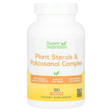 Plant Sterols & Policosanol supplement bottle with 180 tablets label