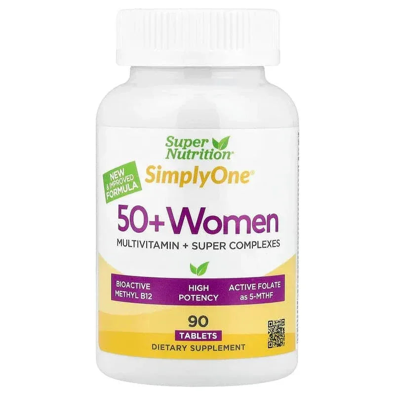 Super Nutrition, Simply OneÂ®, 50+ Women Multivitamin with Super Complexes, 90 Tablets - USA MEGA SHOP