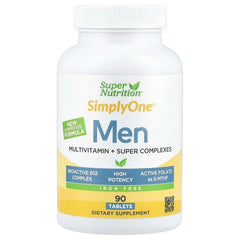Super Nutrition, SimplyOneÂ®, Men's Multivitamin with Super Adaptogen Complex, Greens, Spices, Antioxidant, and Vitamin C, Iron Free, 90 Tablets - USA MEGA SHOP
