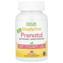 Prenatal multivitamin bottle with SimplyOne label and 90 tablets on front
