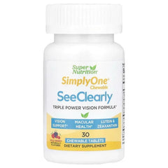 Super Nutrition, SimplyOne®, See Clearly, Triple Power Vision Formula with Lutein, Zeaxanthin, Vitamins, Minerals and Botanical Extracts, Wild Berry , 30 Chewable Tablets