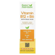 Vitamin B12 + B6 supplement box, raspberry lemon flavor, 1 fl oz (30 mL)