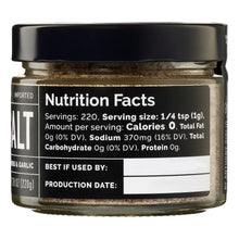 SuperSalt sea salt blend jar back label with nutrition facts panel