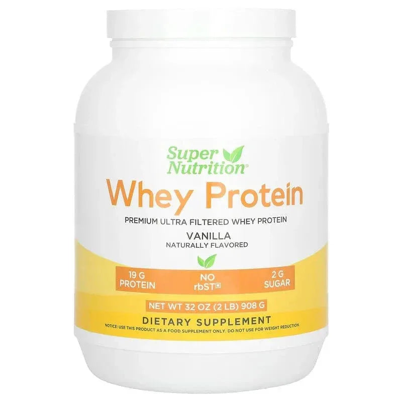 Super Nutrition, Ultra Filtered Whey Protein Powder with Cocoa Powder, Stevia Leaf Extract, Monk Fruit Extract, Sunflower Lecithin, Non-GMO, and rbST Free, Chocolate, 2 lb (908 g) - USA MEGA SHOP
