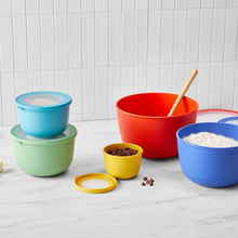 Colorful mixing bowls with lids, nesting set of plastic bowls