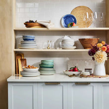 Acacia serving tray with handles, oval wood on display