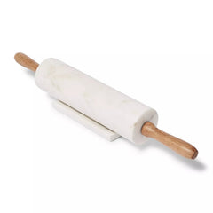 Sur La Table Marble Rolling Pin with Wooden Handles