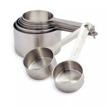 Stainless steel measuring cup set of 8 with nested cups and loop handles