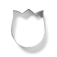 Tulip-shaped metal cookie cutter with scalloped petal outline