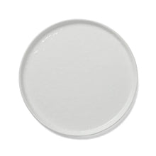 White coupe salad plate, round ceramic dish with wide rim