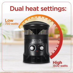 BLACK+DECKER 360° Surround Portable Space Heater with Fan