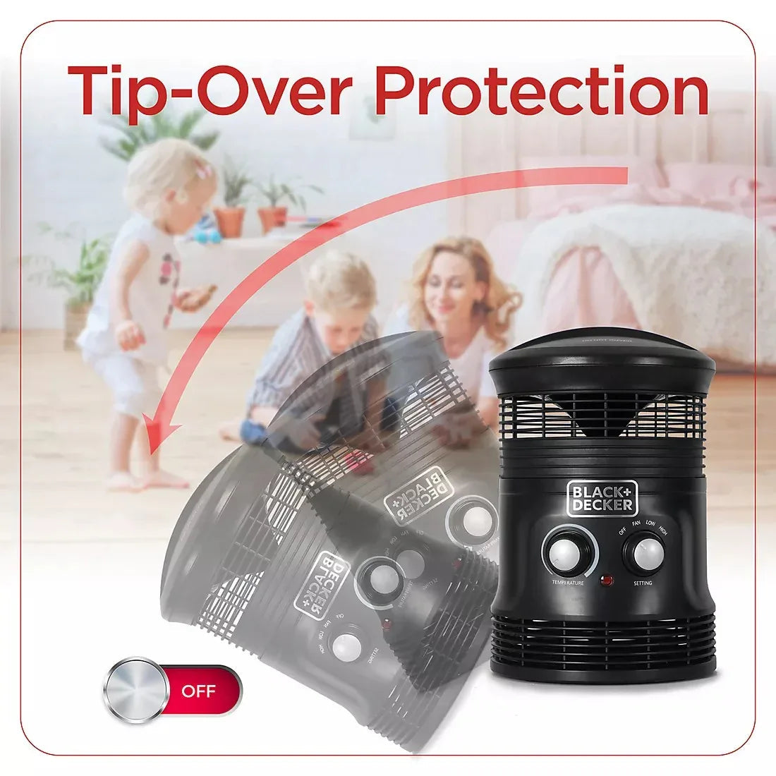 BLACK+DECKER 360° Surround Portable Space Heater with Fan