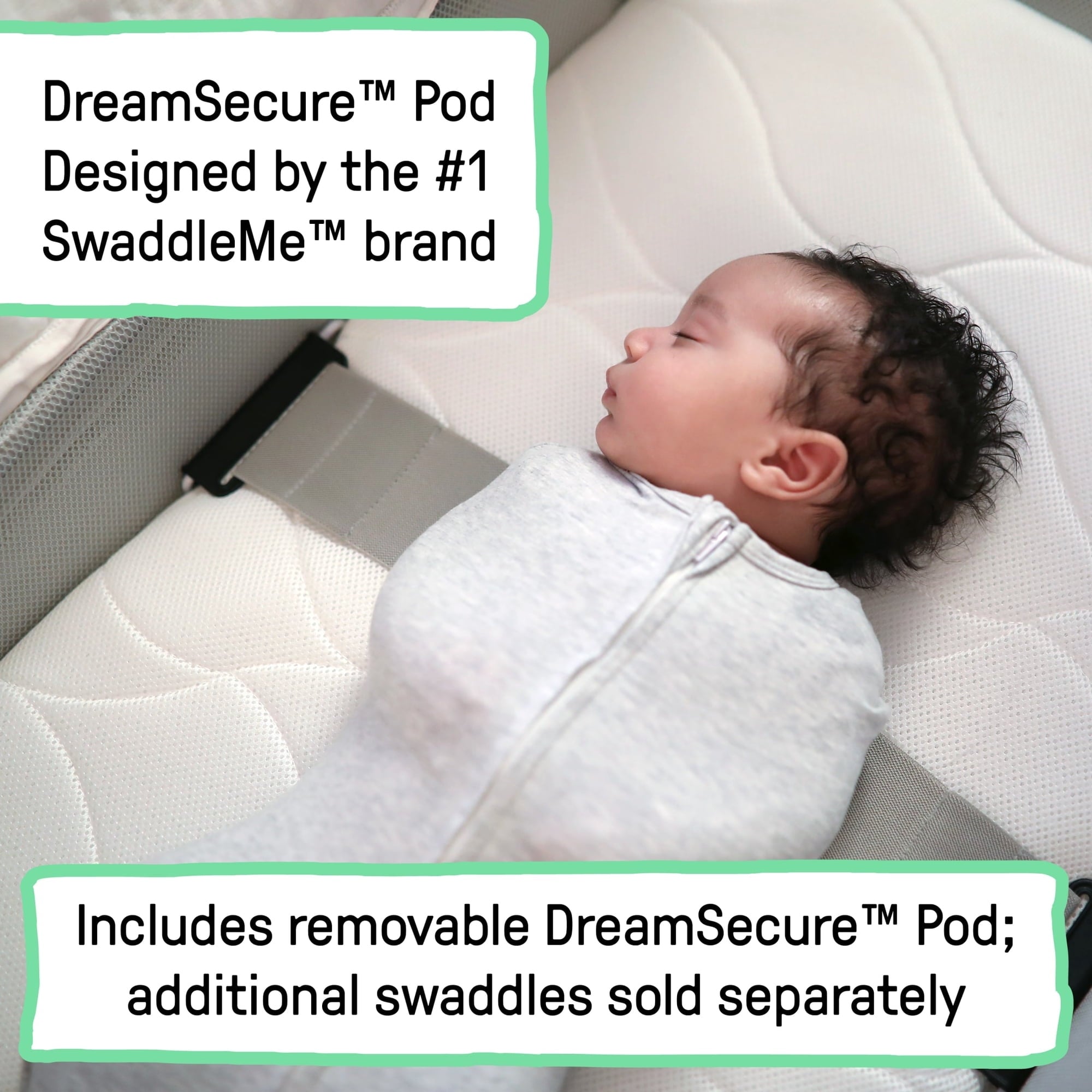 SwaddleMe by Ingenuity DreamSecure 2-in-1 Co-Sleeping Bassinet with AirLoom+ technology, Unisex - Cream