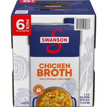 Chicken broth carton, Swanson 6-pack, 32 oz each