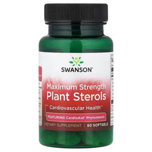Swanson plant sterols supplement bottle with black cap and green softgels