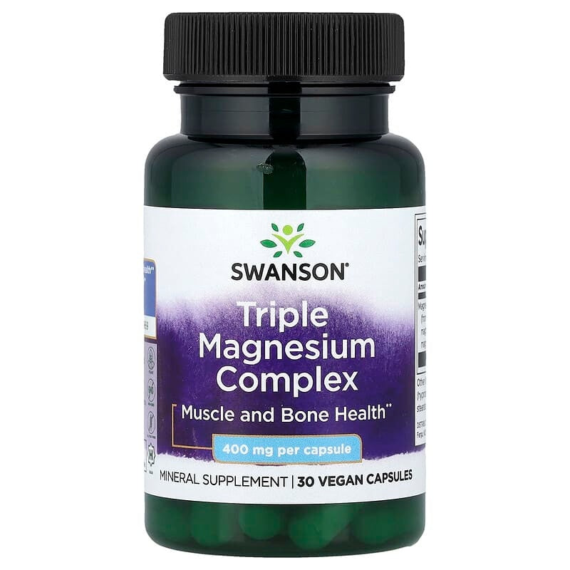 Swanson, Triple Magnesium Complex, 400 mg, Vegan Capsules