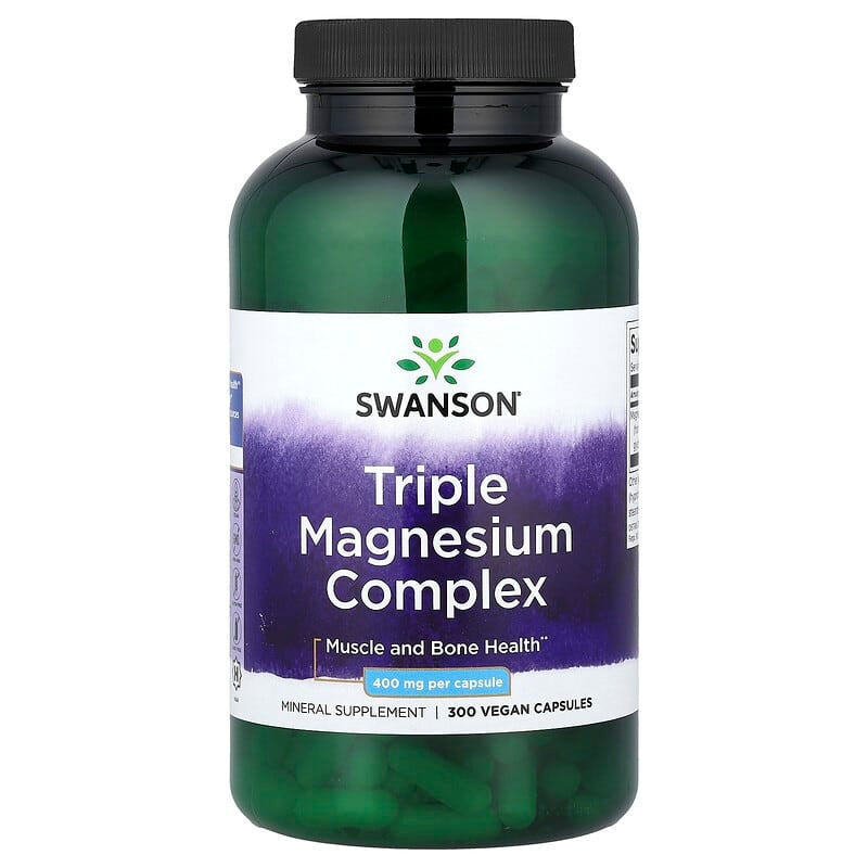 Swanson, Triple Magnesium Complex, 400 mg, Vegan Capsules