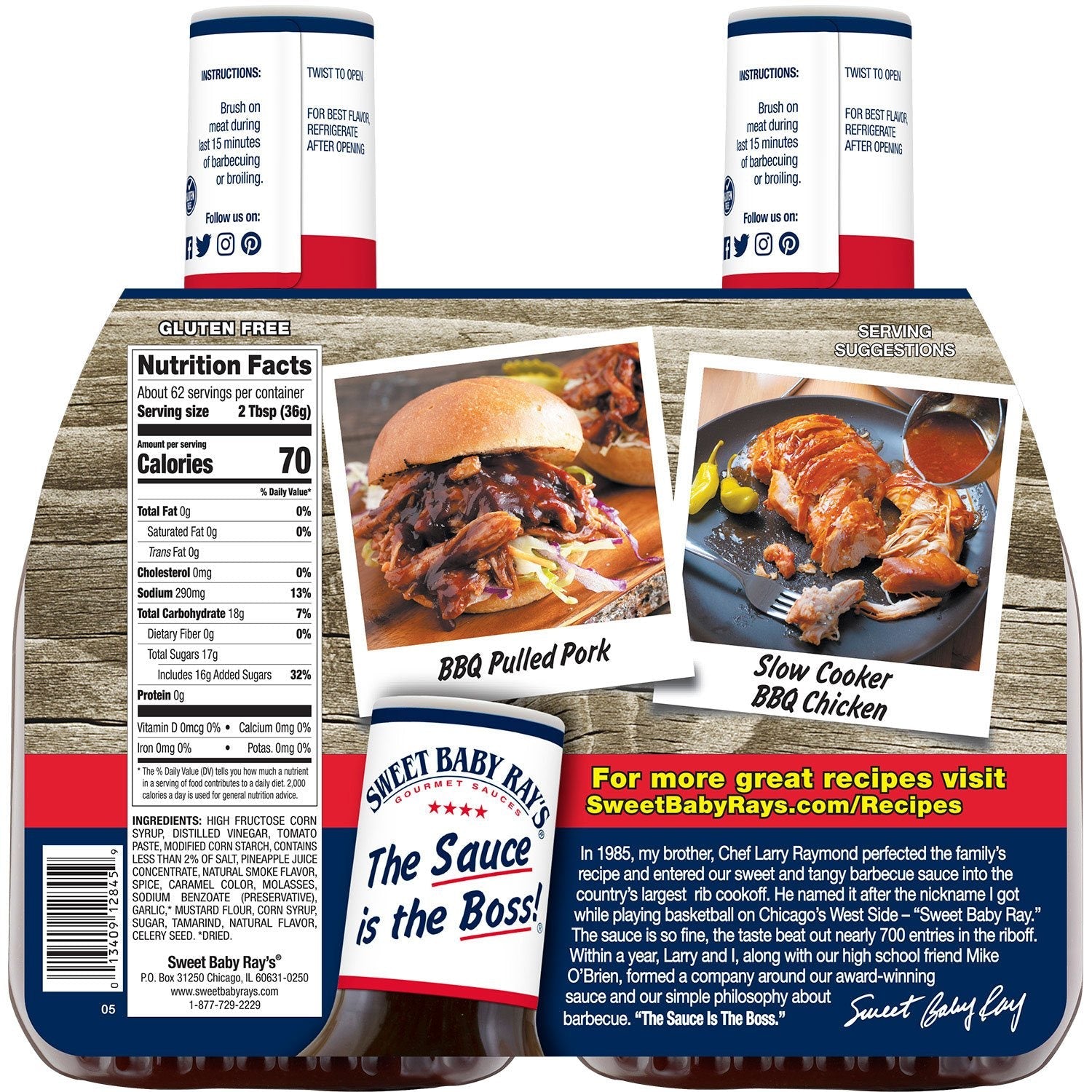 Sweet Baby Ray's Barbecue Sauce, 40 oz., 2 pk.
