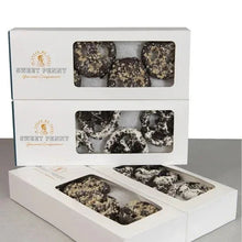 Sweet Penny pretzel cookie gift box with window, dark chocolate-coated pieces