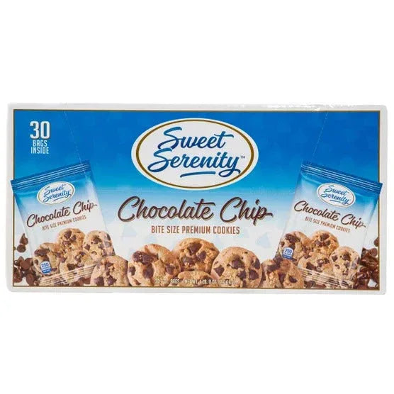 Sweet Serenity Bite Size Premium Cookies, Chocolate Chip, 2 oz, 30-count - USA MEGA SHOP