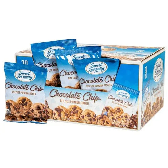 Sweet Serenity Bite Size Premium Cookies, Chocolate Chip, 2 oz, 30-count - USA MEGA SHOP