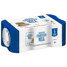 Sweetened condensed milk multipack, 6 cartons, white and blue carton pack