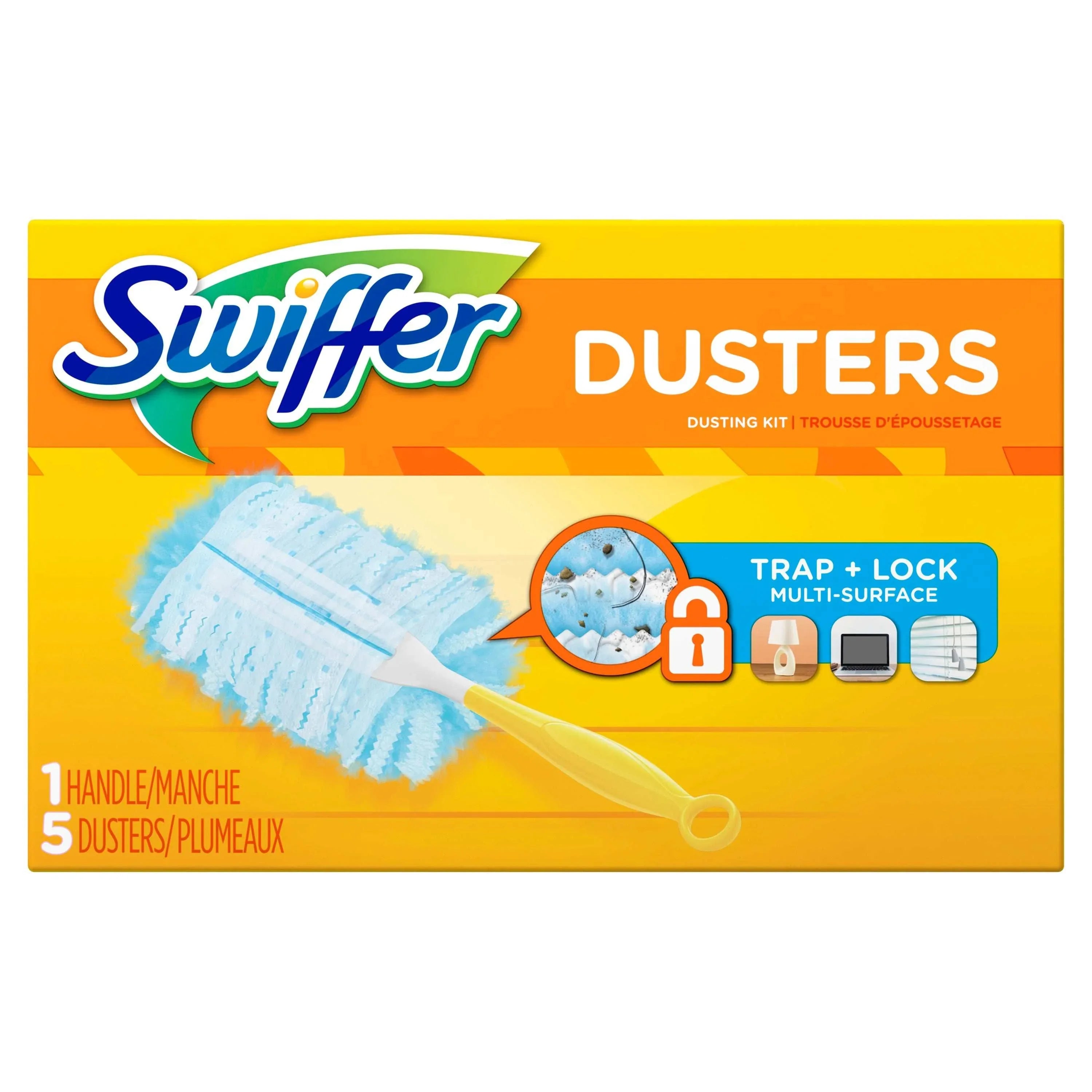 Swiffer Dusters Cleaning Kit, Feather Duster Alternative, Unscented, Includes 1 Handle + 5 Refills - USA MEGA SHOP
