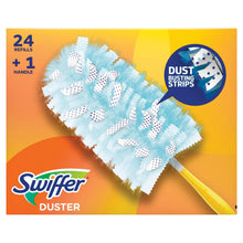 Dusting duster kit box with blue refill pads and yellow handle